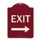 Signmission Designer Series-Exit With Right Arrow, Burgungy Heavy-Gauge Aluminum, 24" H, 18" L, BU-1824-9842 A-DES-BU-1824-9842 - alternate 1